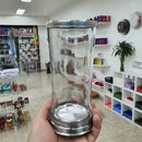 1 Suportes Porta Vela Copo Castiçal 7 Dias Vidro E Alumínio Cor Transparente