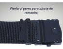 Cinto Masculino Militar Grande Engate Rápido Calça Comum 3,5 Cor Preto Tamanho Ajustável Até 160cm (tamanho Total)