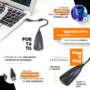 Polaris Shop Adaptador Audio Usb Placa De Som Externa 7.1 Canais 3d Entrada P2 P3 Fone Microfone 3.5mm Pc Notebook Laptop