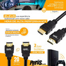 Cabo Hdmi 20m Metros Preto Premium 4k Blindado Gold 3d Full