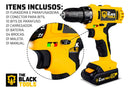 Furadeira Parafusadeira Sem Fio A Bateria Tb-12e 12v 3/8 10mm Com Maleta E Acessórios The Black Tools