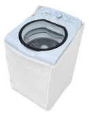 Capa Maquina Lavar Brastemp 15kg Ziper Painel Transpa Branco
