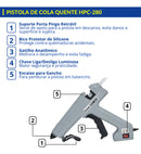 Pistola De Cola Quente Profissional Hikari 280w Industrial