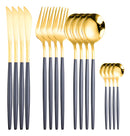 Conjunto De Talheres De Aço Luxo Inoxidável 24pcs Faqueiros Cor Prata