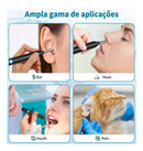 Limpador de cera ouvido pinças lanterna seringa preto Kit 9 em 1 câmera otoscópio