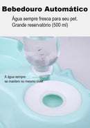 Comedouro E Bebedouro Automático Para Cães E Gatos Filhotes Cor Azul