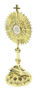 Mini Ostensório Eucaristia - Metal - 7cm (unidade) Dourado