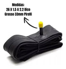 Par Câmara Ar Bicicleta Pirelli Aro 26 Bico Grosso Butyl 33m Schrader
