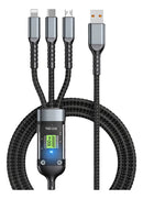 Cabo De Dados De Carregamento Rápido 100w Com 3 Saídas E Preto