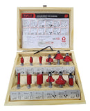 Kit Jogo Fresas Tupia Para Madeira 12 Peças Haste 6 Mm Evald