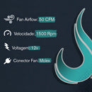 Cooler Fan 80mm Risemode Black 1500 Rpm 12v Molex Ventoinha