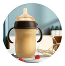 Mamadeira Anti Cólica 240mL de silicone marrom