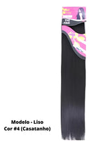 Kit 2 Aplique Cabelo Tic Tac Organ Igual Cabe 4 Castanho Liso