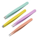 Kit 4 Pinças Para Design Sobrancelha Profissional Com Estojo Cor Coloridas - Sem Escrita
