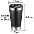 Copo Térmico De Cerveja Aço Inox 473ml Com Tampa