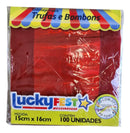 Embalagem Para Trufa Bombom Decorado Chocolate 15x16 C/100un Cor Vermelho