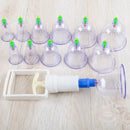 Kit 12 Ventosas Com Bomba Ventosa Terapia Massoterapia