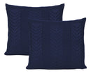 Kit 2 Capas De Almofada Decorativa Tricô 45x4 Azul-marinho