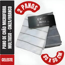 Celeste Pano de Chão Limpeza Microfibra Grande 80x50 2 unidades Branco/Cinza