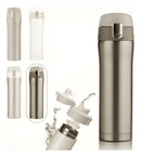 Garrafinha De Água Squeeze Térmica 500ml Mantém Temperatura Cor Prateado