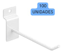 Kit 100 gancho para painel canaletado cor branco 20cm MFL