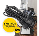 Cabo De Força Tripolar 5 Metros Para Ligação Monitor Fonte Pc Reforçado Computador
