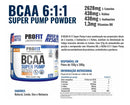 Suplemento en pó Profit BCAA sabor uva x 300g