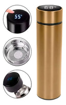 Garrafa Térmica De Aguá Café Inox Com Termômetro Digital Sm Cor Dourado-escuro