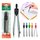 Kit Geométrico Régua, Transferidor, 2 Esquadros + Compasso Cor Sortido