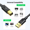 Cabo Usb Ab 2.0 Ugreen Impressora Universal Hp Epson 1.5m Cor Preto