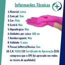 Luvas descartáveis UniGloves Clássico cor rosa tamanho PP de látex com pó x 100 unidades