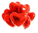 Arca Balão Metalizado de coração 50 unidades vermelhas 45cm