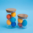 Conjunto De 4 Potes Herméticos De 400 Ml Com Tampa De Bambu