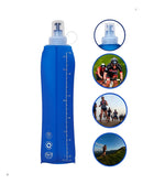 Garrafinha Silicone Dobrável 500ml Ciclista Caminhada Esp Azul