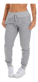 Kit 2 Calça Moletom Slim Jogger Com Bolso Fe Preto+Chumbo P