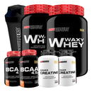 Kit 2x Whey Protein + 2x Bcaa + 2x Creatina + Coqueteleira