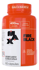 Fire Black 60 Cápsulas Caféina 100% Pura - Max Titanium Sabor Sem Sabor