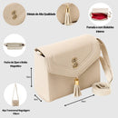 Bolsa Bolsa Transversal Kit Selten Casual Bolsa Feminina Transversal - Creme