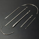 Agulha Costura Manual De Couro 7 Modelos 5 Retas E 2 Curvas Cor Aço inox