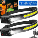 Kit 2 Lanterna De Cabeça Led Potente Pesca Mecânico Bike HW Camping Recarregável 6 Funções