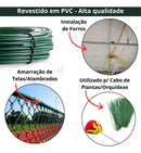 Arame Revestido Em Pvc Tela Gesso 1kg Verde Bwg 14 - 2,11mm