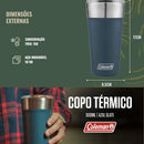Coleman Copo Termico De Cerveja Inox Com Abridor Azul 600ml