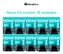 Kit 10 Cabos Hdmi 3m Gold Ultra High Speed 4k 120hz Blindado Full Hd 3d Premium Marqs Home Compatível Com Ps5 Tv Smart Projetor Pc