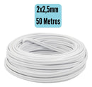 Fio Paralelo Cabo Elétrico Alucobre 2x2,5mm Rolo Com 50 Metros Cobertura Branco