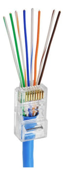 Conector Rede Ez-rj45 Vazado Cat5e 100un Exbom Cont-rj45c100