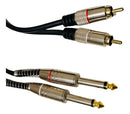 Cabo Audio Auxiliar 2 Rca X 2 P10 Mono Blindado Profissional