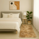 Tapete Passadeira Felpudo Peludo Sala Quarto Ma Bege Mesclado