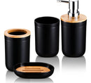 Conjunto Acessórios P Banheiro Lixeira Saboneteira 6 Peças Cor Preto