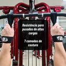 Strap de Academia Par Musculação Treino Segurança Força Punho Cor Preto Bulldozer