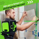 Nível A Laser Verde 2 Linhas Esquadro + Suporte + Tripé Recarregavel Profissional Prumo 20m Autonivelante Bateria Nano Bateria